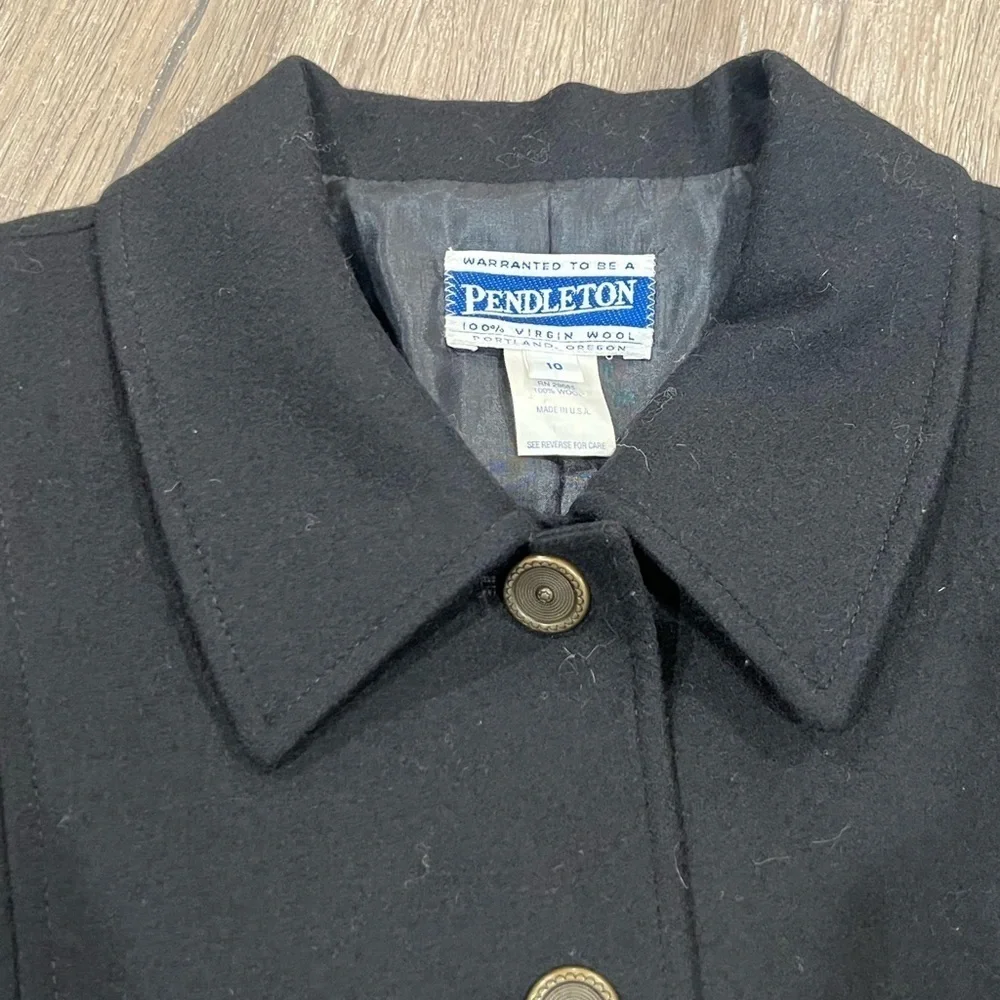 Pendleton Size 10 Made in USA 100% Wool Button Front Blazer Coat Classic Chic